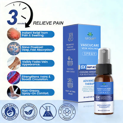 🇦🇺💃🌿GFOUK® VascuCare Vein Healing Spray(Designed for Varicose veins, Spider veins, Deep vein Thrombosis, Chronic venous insufficiency, Venous ulcers, Thrombophlebitis and other venous issues)