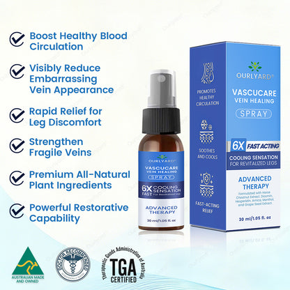 🇦🇺✅Ourlyard® VascuCare Vein Healing Spray(Designed for Varicose veins, Spider veins, Deep vein Thrombosis, Chronic venous insufficiency, Venous ulcers, Thrombophlebitis and other venous issues)