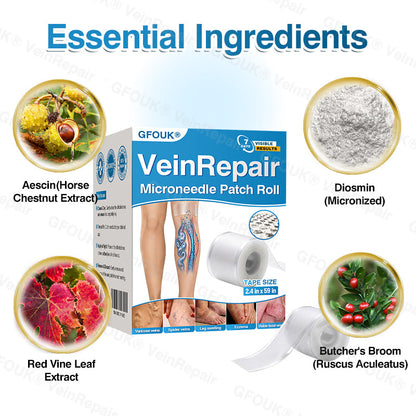 🇦🇺✅👨‍⚕️🫶GFOUK® VeinRepair Microneedle Patch Roll⚡Instant Relief, Long-Term Results