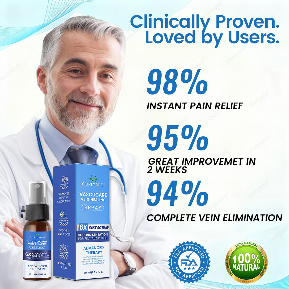 🇦🇺✅Ourlyard® VascuCare Vein Healing Spray(Designed for Varicose veins, Spider veins, Deep vein Thrombosis, Chronic venous insufficiency, Venous ulcers, Thrombophlebitis and other venous issues)